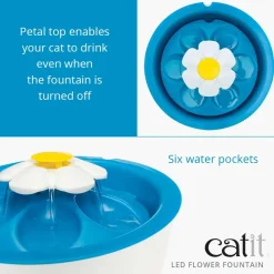 Catit Senses 2.0 Flower Fountain (drikkeautomat) 3 L med LED