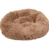 Cushion Krems fluffy rund hundeseng small khaki