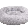 Cushion Krems fluffy rund hundeseng small lysegrå