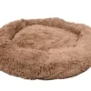 Cushion Krems fluffy rund hundeseng medium khaki