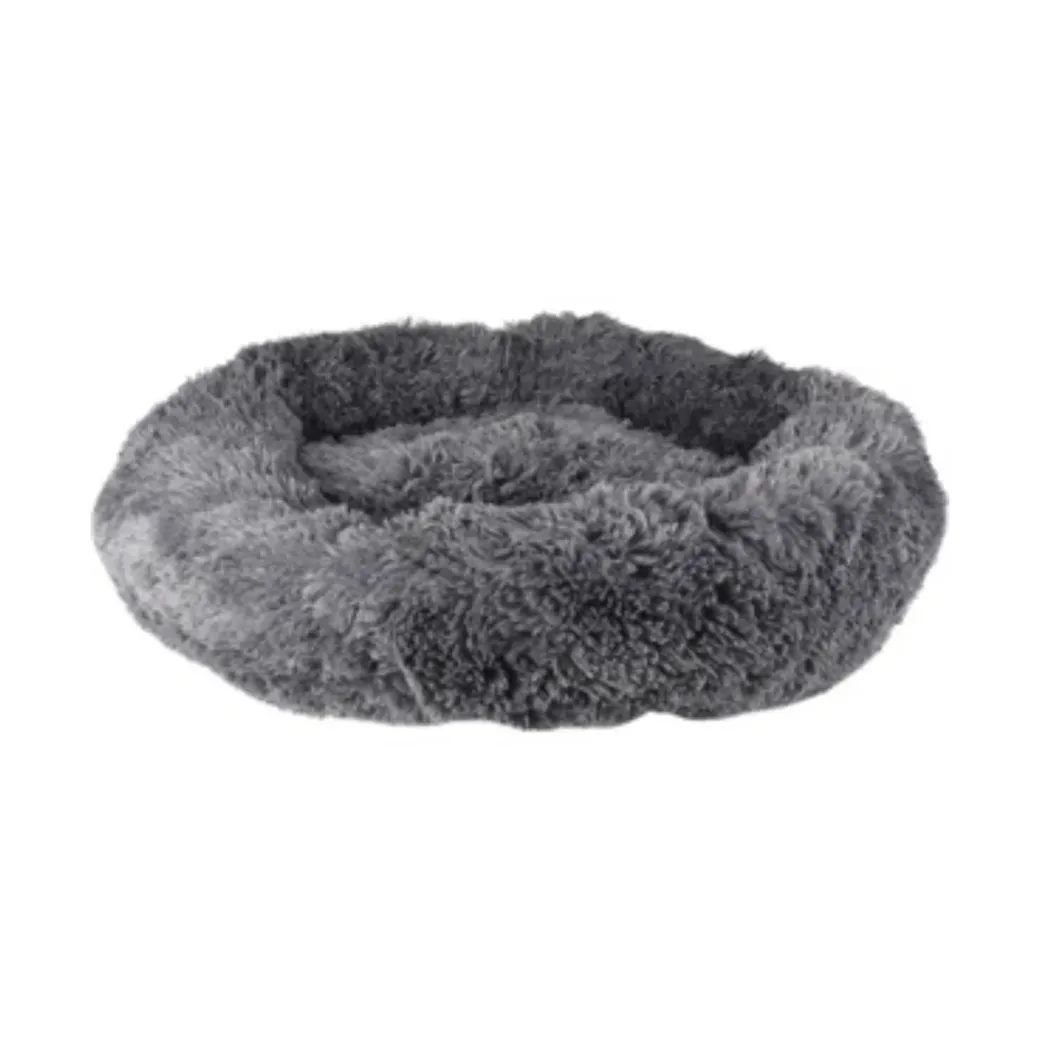 Cushion Krems fluffy rund hundeseng medium grå