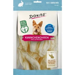 Dokas Tørrede kaninører 70 g - naturlige tyggegodbidder til hunde