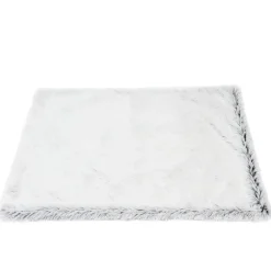 Fluffy hundetæppe 100x70 cm frossen hvid til hund - blødt og skridsikkert underlag