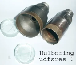 Hulboring i glas 34 mm hul (Max.10 mm glas)