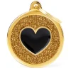 Hundetegn My Family Shine cirkel med hjerte stor guld