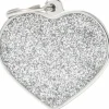 Hundetegn My family Shine Hjerte Blankt Metal Stor