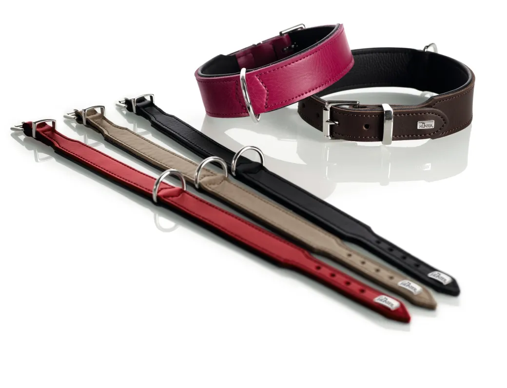 Hunter Basic halsbånd str.37 Rød - 30,0-34,5 cm