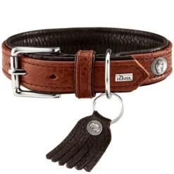 Hunter Cody 45 Cognac Mørkebrun hundehalsbånd - 33-39 cm