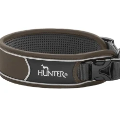 Hunter Divo Hundehalsbånd S 25-35 Brun/Grå - justerbart hundehalsbånd (25-35 cm, B 4 cm)
