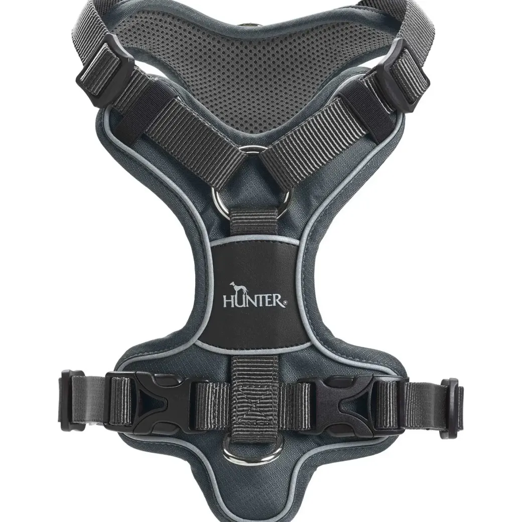 Hunter Divo hundesele M grå/grå just mave 56-73 cm - Stabil kontrol og komfort