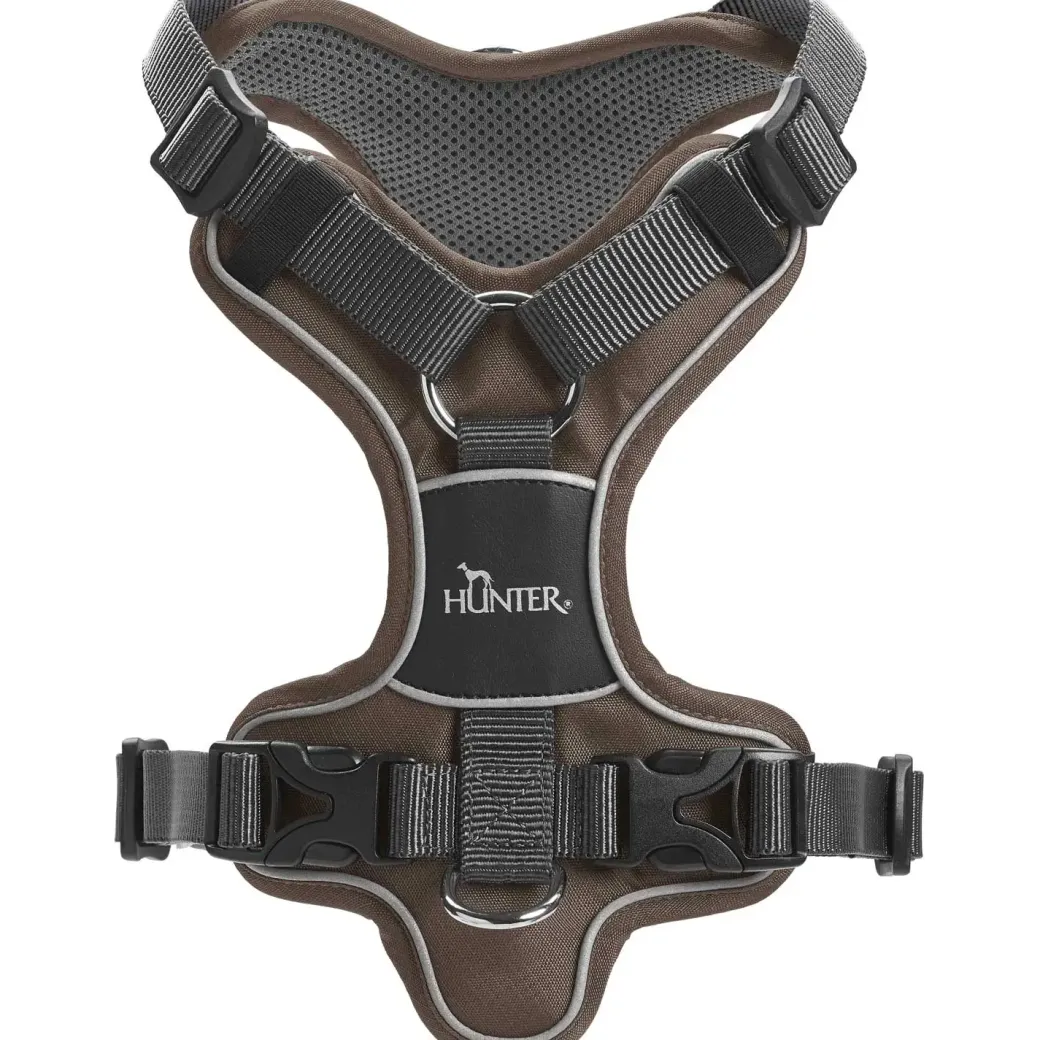 Hunter Divo hundesele XS brun/grå just mave 34-47 cm - Let pasform til små hunde