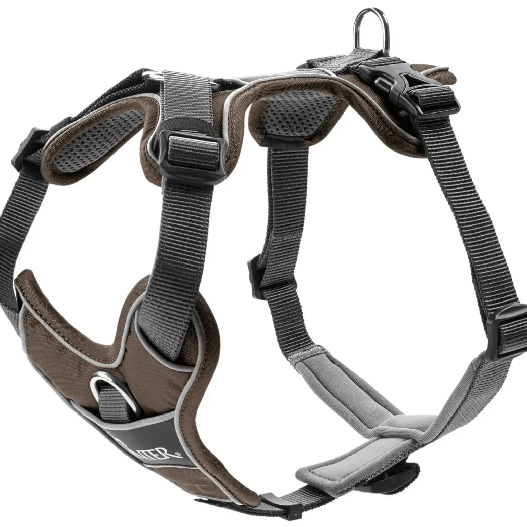 Hunter Divo hundesele XS brun/grå just mave 34-47 cm - Let pasform til små hunde