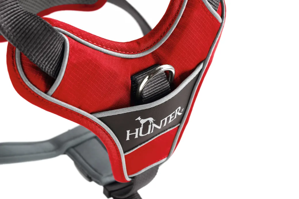 Hunter Divo hundesele XS rød/grå just mave 34-47 cm - Let pasform og tryg kontrol