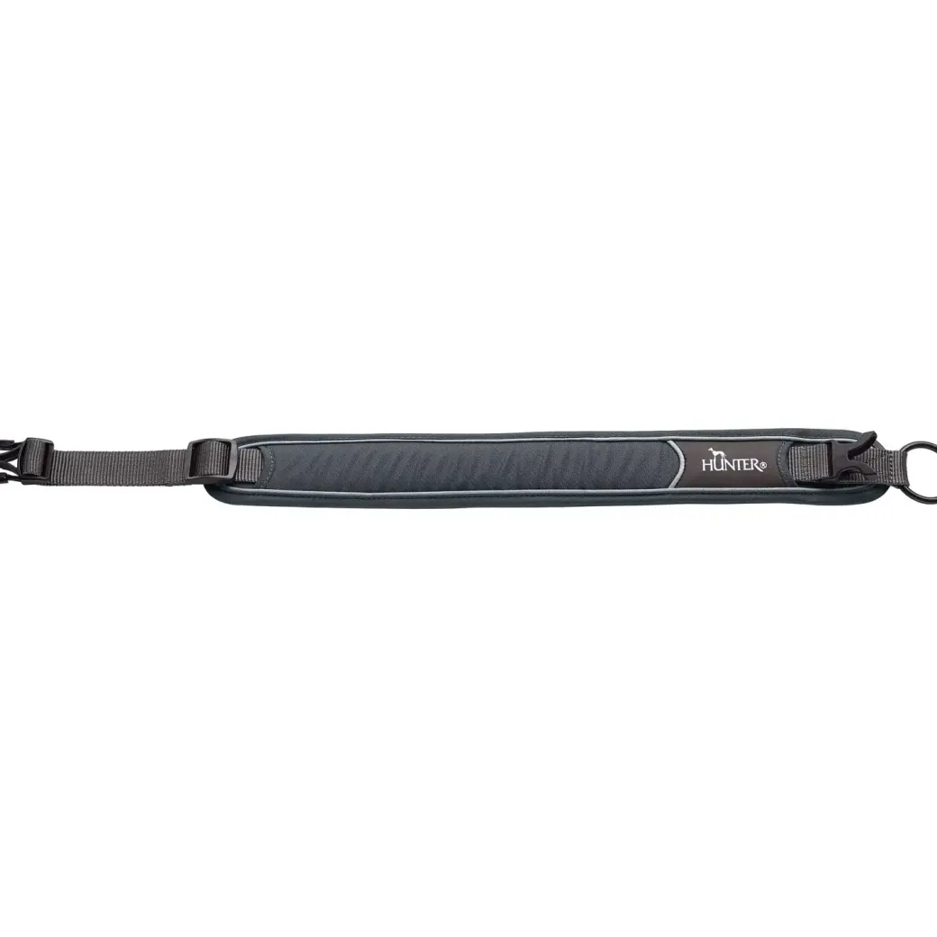 Hunter Halsbånd Divo M Grå/Grå - justerbart hundehalsbånd (35-45 cm, B 4,5 cm)