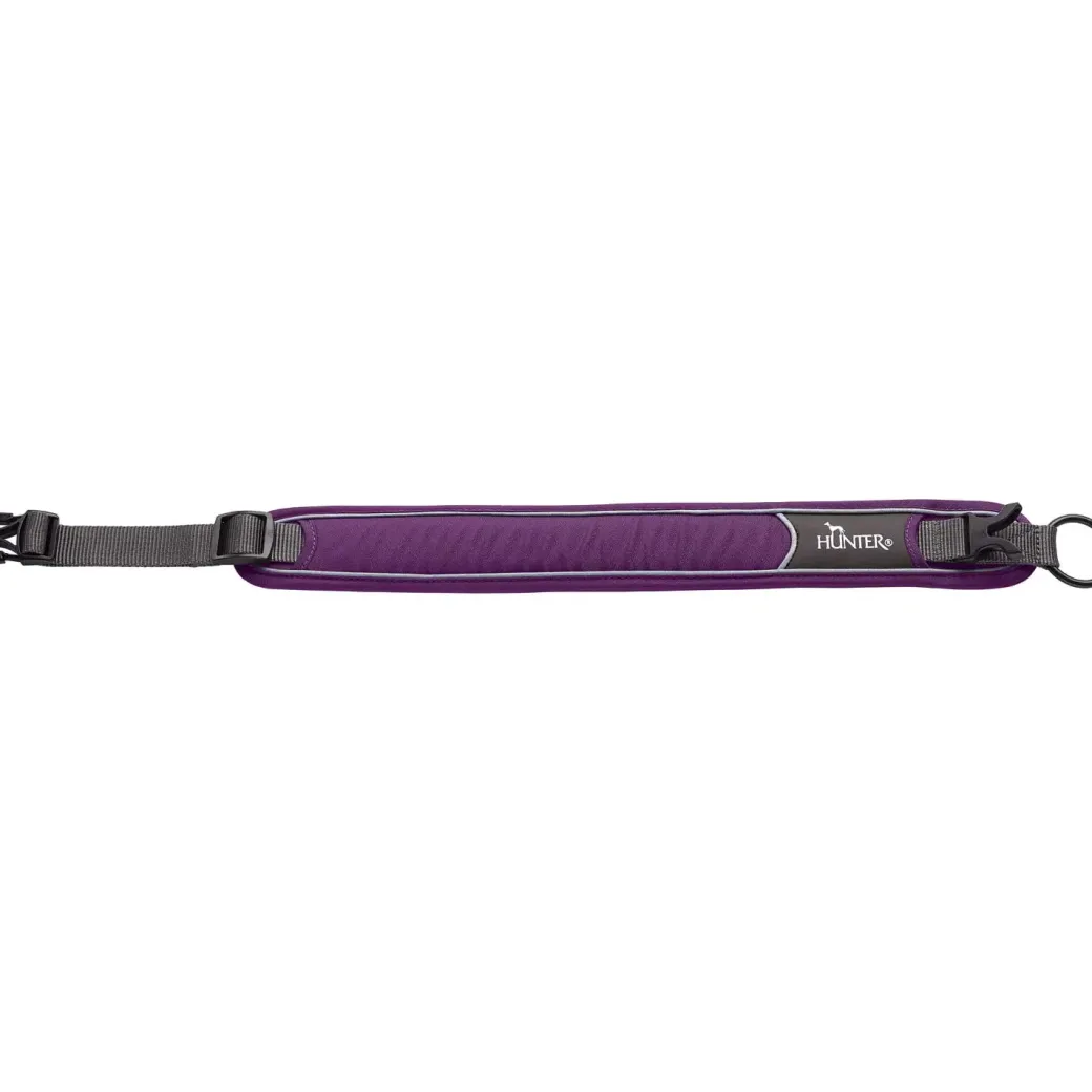 Hunter Halsbånd Divo S Violet/Grå - justerbart hundehalsbånd (25-35 cm, B 4 cm)