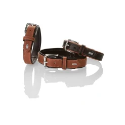 Hunter Hundehalsbånd læder Canada Elg Str.45 Sort/Cognac - 33-39 cm