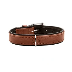 Hunter Hundehalsbånd læder Canada Elg Str.60 Cognac/Sort - 46-52 cm
