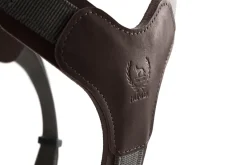 Hunter Mixed Aalborg læder hundesele S mørkebrun/grå hals 50-66 cm - komfort og støtte