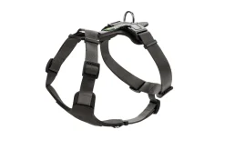 Hunter Mixed Aalborg læder hundesele XS-S sort/grå hals 40-50 cm - komfort og stabil pasform