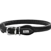 Hunter rundsyet hundehalsbånd okselæder 50 cm justering 41-46 cm - skånsom komfort til store hunde