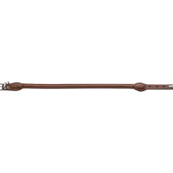 Hunter rundsyet okselæder halsbånd brun 45 cm - justering 38-42 cm skånsom komfort