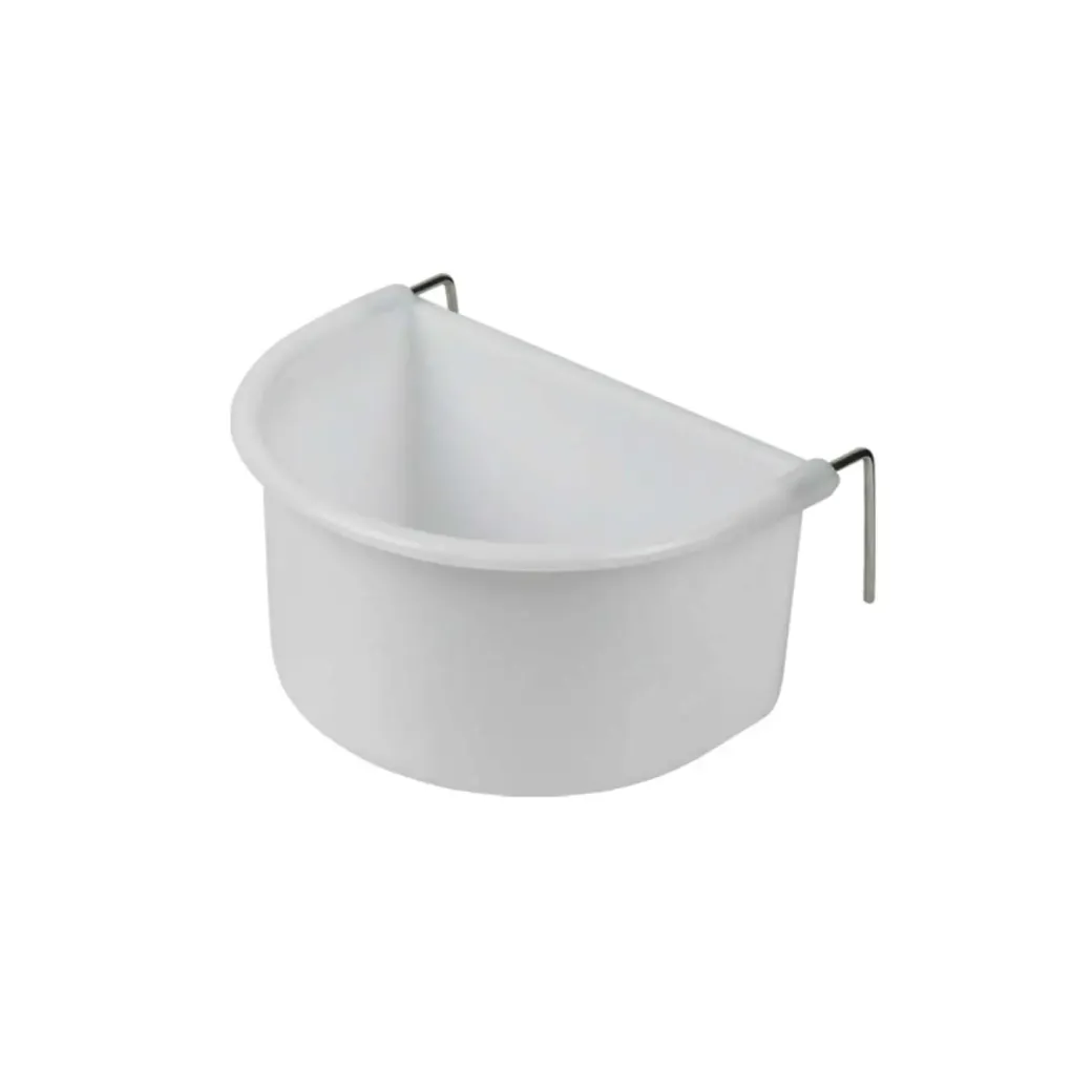 Hvid Foderkop med metalkrog 225 ml