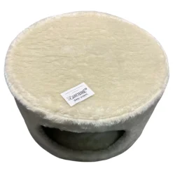 Kattens no 1 Rund hule med plys i beige Ø 50 cm med stor indgang