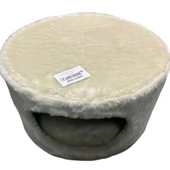 Kattens no 1 Rund hule med plys i beige Ø 50 cm med stor indgang