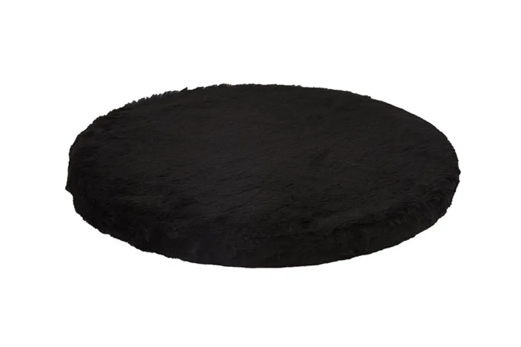Kattens no 1 rund hylde med plys 1 side Ø 50 cm Sort
