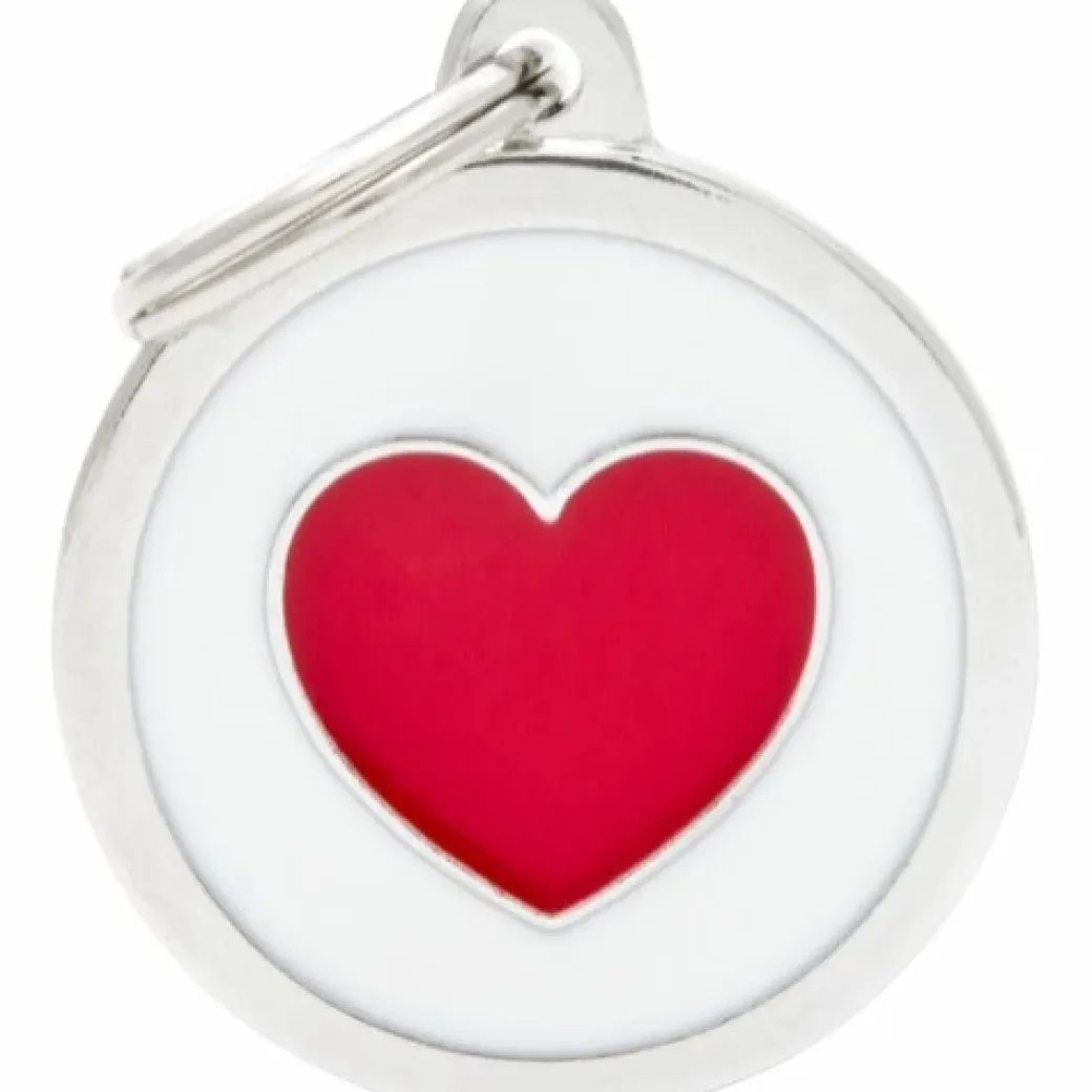 My Family Hundetegn Charm Cirkel Med Hjerte Hvid