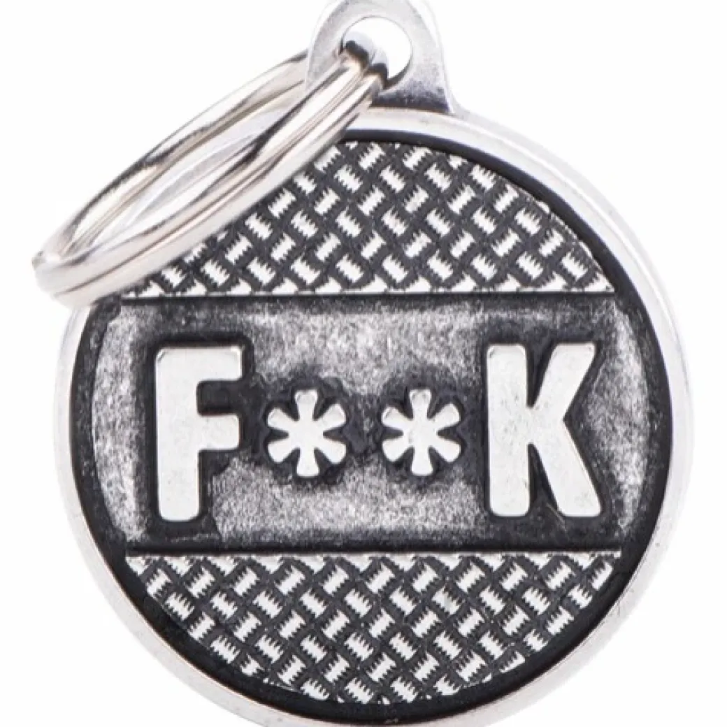My Family Hundetegn Cirkel Stor F**k Sølv