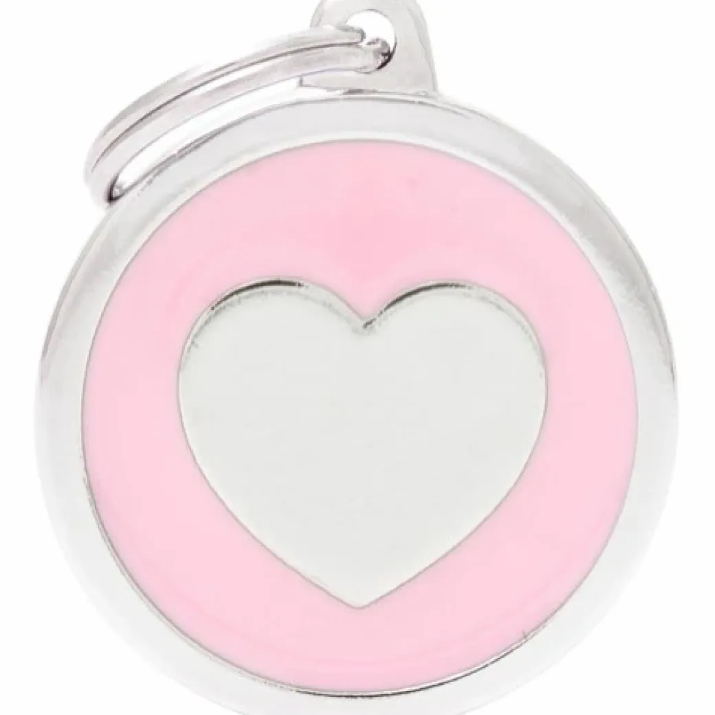 My Family Hundetegn Klassisk Cirkel med Hjerte Pink