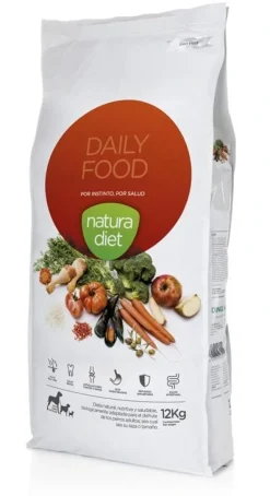 Natura Diet Daily Hundefoder 12 kg - Naturligt og afbalanceret tørfoder til hunde