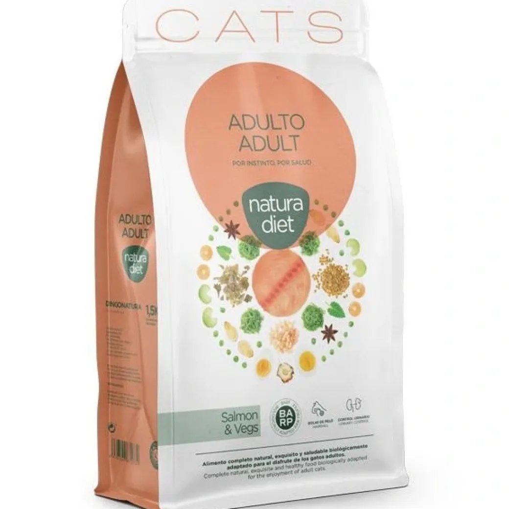 Natura Diet Kattefoder Adult Laks 1,5 kg - tørfoder til voksne katte