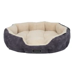Nordic Paws Arlo Cozy L grå - stor blød hundeseng i frotte