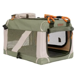 Nordic Paws Foldbart luksus hundebur i stof Army XS - rolig og tryg base