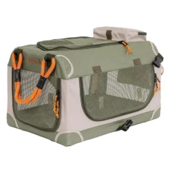 Nordic Paws Foldbart luksus hundebur i stof Army L - rummelig ro og komfort