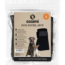 Ozami hundesokker S sort - 4 stk let beskyttelse til poter