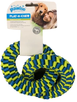 Pawise Flettet 2 Ringe 15 cm - hundelegetøj