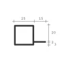 Porsa sølv aluprofil firkantet med flig 10 cm