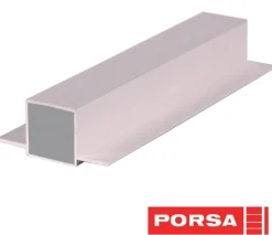 Porsa sølv aluprofil med dobbelt flig 40 cm.