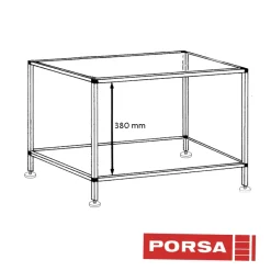 Porsa sort akvariebord 300 liter