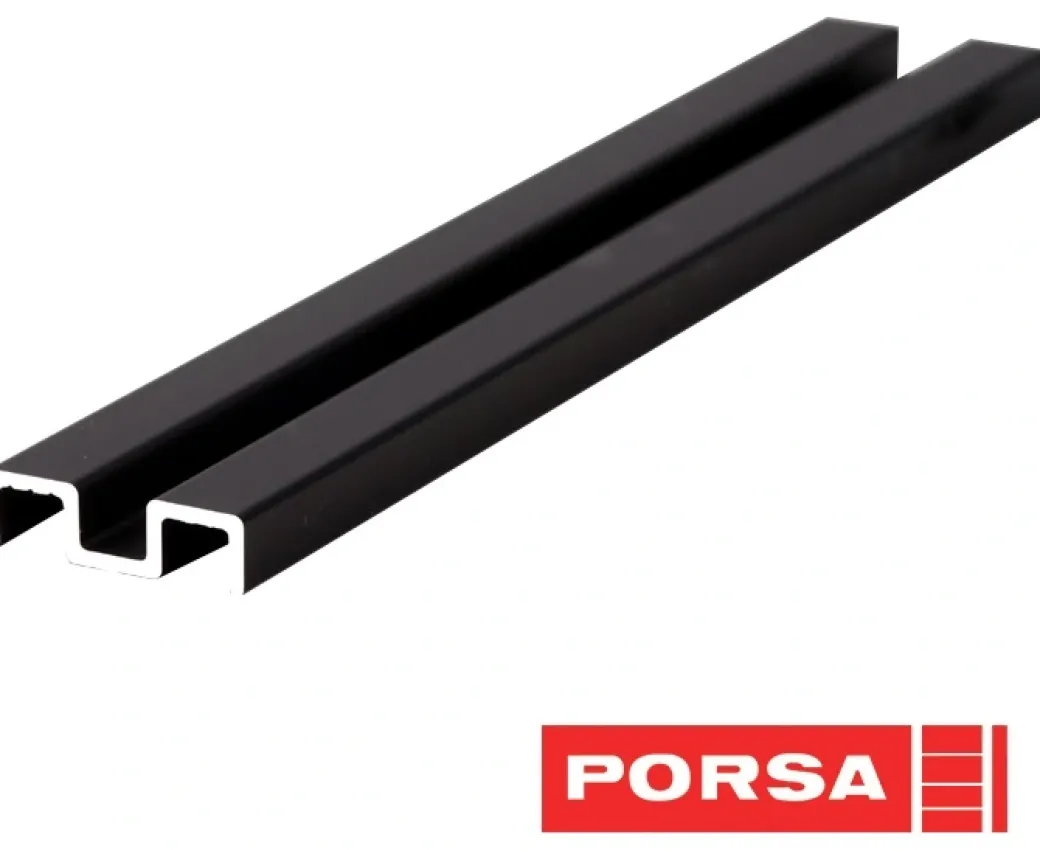 Porsa sort aluminiums underskinne 50 cm.