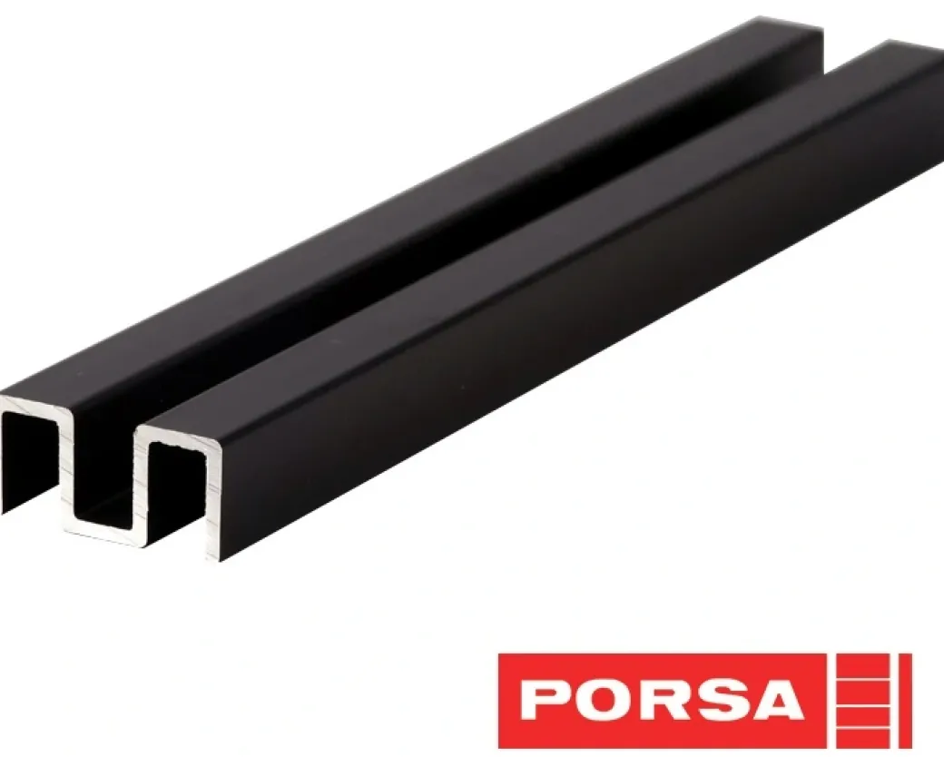 Porsa sort alu overskinne 40 cm.