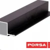 Porsa sort aluprofil firkantet med flig 120 cm.