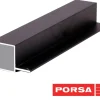 Porsa sort aluprofil firkantet med flig 25 cm.