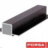 Porsa sort aluprofil med dobbelt flig 125 cm.