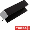 Porsa sort aluprofil med dobbelt vinkelflig 130 cm.