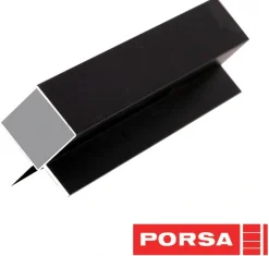 Porsa sort aluprofil med dobbelt vinkelflig 60 cm.