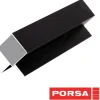 Porsa sort aluprofil med dobbelt vinkelflig 15 cm.
